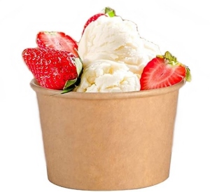 Ice cream/dessert cups organic kraft paper 480ml 100 pieces