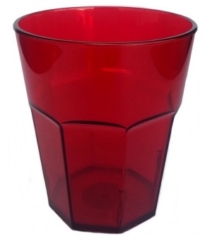 Vasos reutilizables PC irrompible rojo 350ml 6 piezas