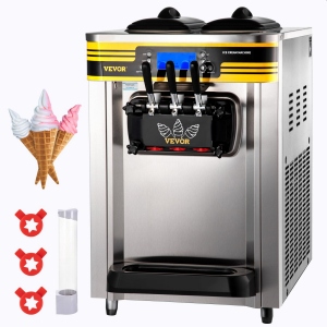 Soft ice cream machine desktop, 3 flavors, LCD display