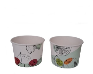 Taza para helado postre vaso de papel frutas 230ml 8oz