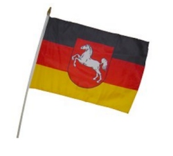 Flag at wood staff Lower Saxony