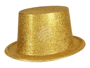 Zylinder Hut glitzernd gold
