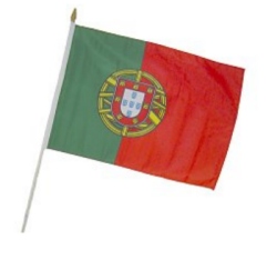 Flag at wood staff  Portugal