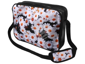 Messenger Bag Motivo Margaritas blanco/amarillo