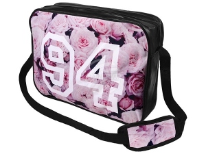 Messenger Bag Motivo Rosas 94 color rosado