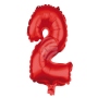 Foil balloon helium balloon red number 2