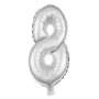 Foil balloon helium balloon silver number 8