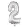 Foil balloon helium balloon silver number 2