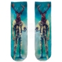 Motiv-Socken blau wei Reh Astronaut