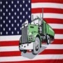 Flag USA with truck green