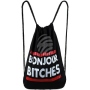 Rucksack Tasche Turnbeutel Bon Jour schwarz