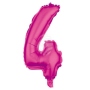 Folienballon Helium Ballon pink Zahl 4