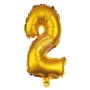 Folienballon Helium Ballon gold Zahl 2
