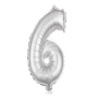 Foil balloon helium balloon silver number 6