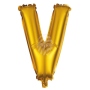 Folienballon Helium Ballon gold Buchstabe V