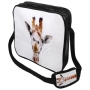 Messenger Bag Motiv Giraffe wei/braun