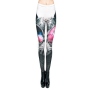 Damen Motiv Leggings Design Katze mit Brille Farbe weiss
