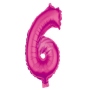 Folienballon Helium Ballon pink Zahl 6