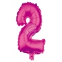 Folienballon Helium Ballon pink Zahl 2