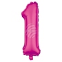 Folienballon Helium Ballon pink Zahl 1
