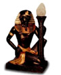Faraon z lampa czarno miedz 63 cm