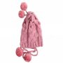 Strickmtze mit 2 Bommeln Modell 32 pink