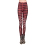 Damen Motiv Leggings Design Karo Farbe rot