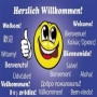 Fahne Herzlich Willkommen Smily