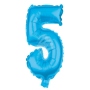 Foil balloon helium balloon turquoise number 5