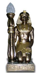Pharaoh with lamp bronze gold  58 cm