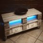 Sideboard with LED lighting euro pallets white