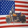 Fahne USA mit Motorrad