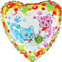 Foil balloon Heart 2 cats