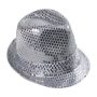 Trilby Hut mit Pailletten silber
