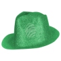 Trilby hat glittering green