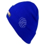 Long Beanie Slouch Design Strickmtze blau
