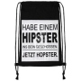 Turnbeutel Gymsac Design Hipster schwarz/weiss