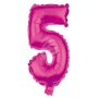 Folienballon Helium Ballon pink Zahl 5