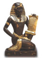 Pharaoh with papyrus black gold 56 cm
