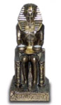 Pharaoh sitting with candle holder bronze 56 cm