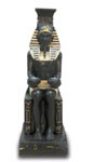 Pharao sitzend mit Kerzenhalter schwarz 60 cm