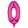 Folienballon Helium Ballon pink Zahl 0
