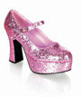 Plateau Pumps Damen glitter rosa