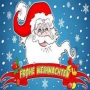 Flag Santa Claus head with banner Merry Christmas