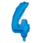 Foil balloon helium balloon light blue number 4