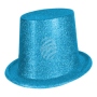 Cylinder hat glittering sky blue
