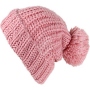 Strickmtze Long Beanie Slouch mit Bommel rosa