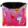 Kosmetiktasche mit Motiv Einhorn und Emoticon multicolor