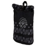 Rucksack mit Rollverschlu Paisley Muster weiss/schwarz