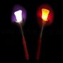 Light sticks metal feather with LED rose in pink or red